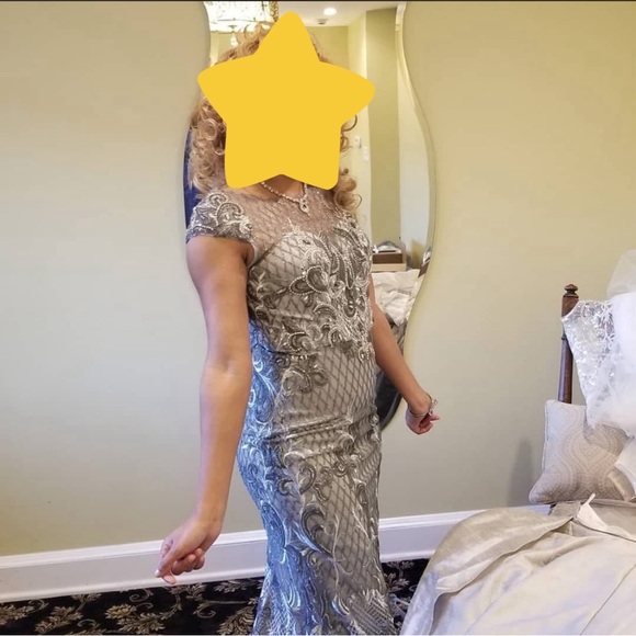 AMELIA Dresses & Skirts - Sophisticated Silver Lace Gown